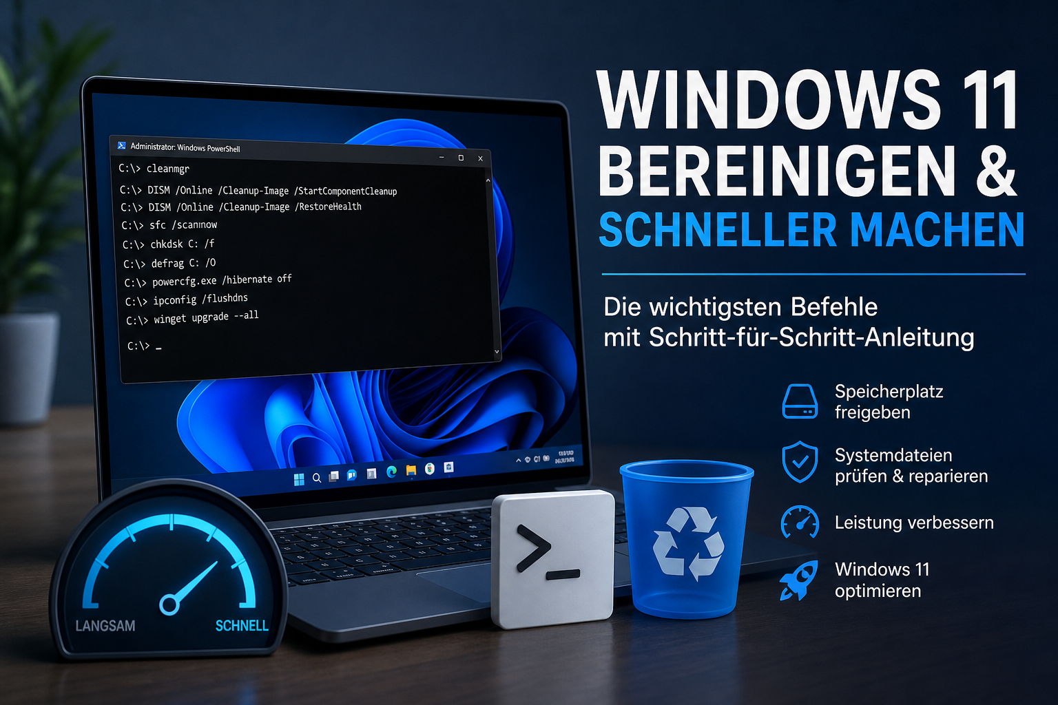 Windows 11 bereinigen und schneller machen – die wichtigsten Befehle mit Schritt-für-Schritt-Anleitung